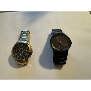 TWO watches: Fossil Grant FS4815 + Nixon The Cannon (need batteries…read descri)